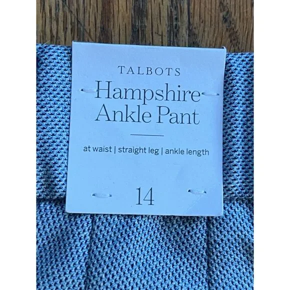 NWT Talbots Light Blue Hampshire Ankle Pants Trousers Women's Size 14 - Picture 4 of 12